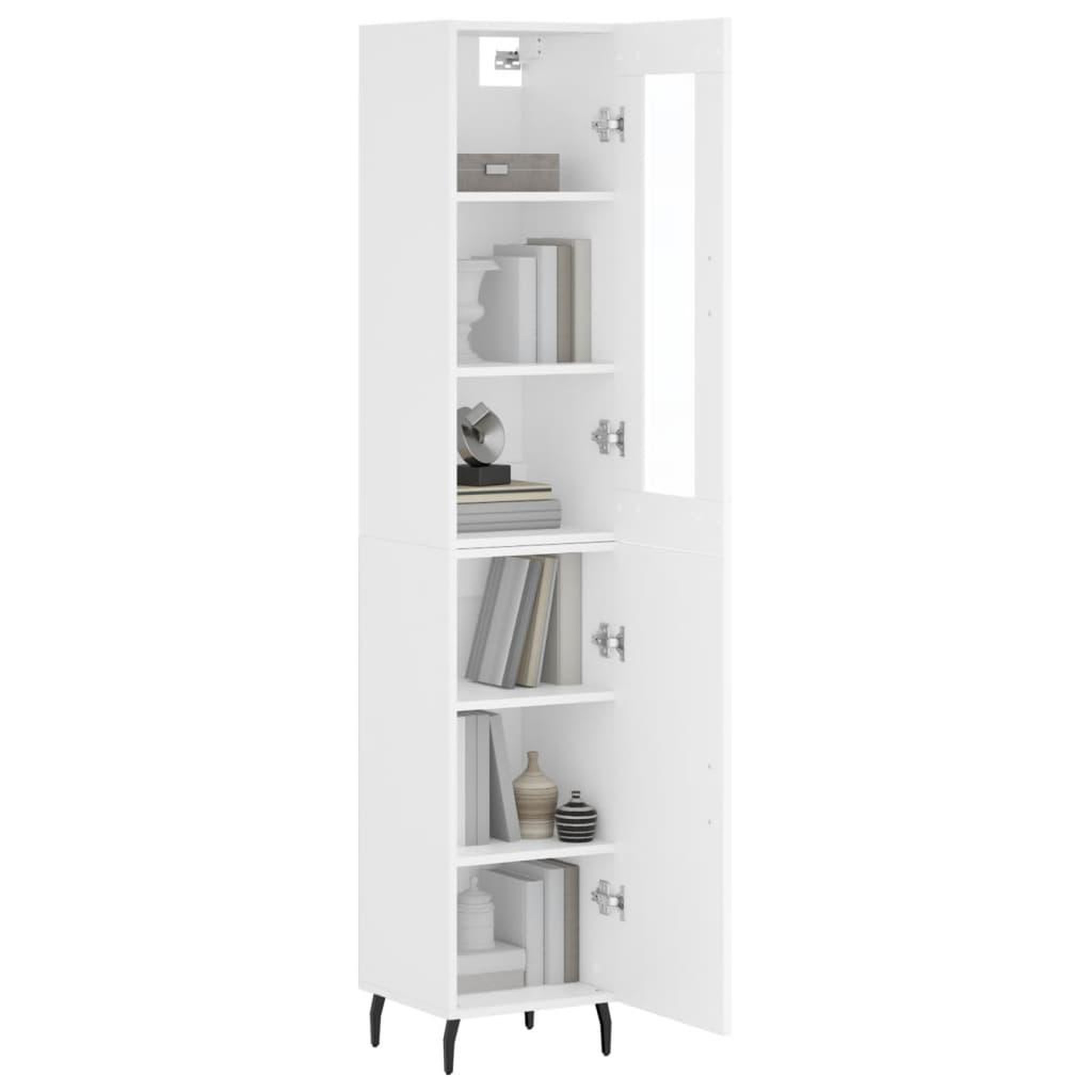 Voir la diapositive 3 : VIDAXL Buffet haut Blanc 34,5x34x180 cm Bois d'ingenierie