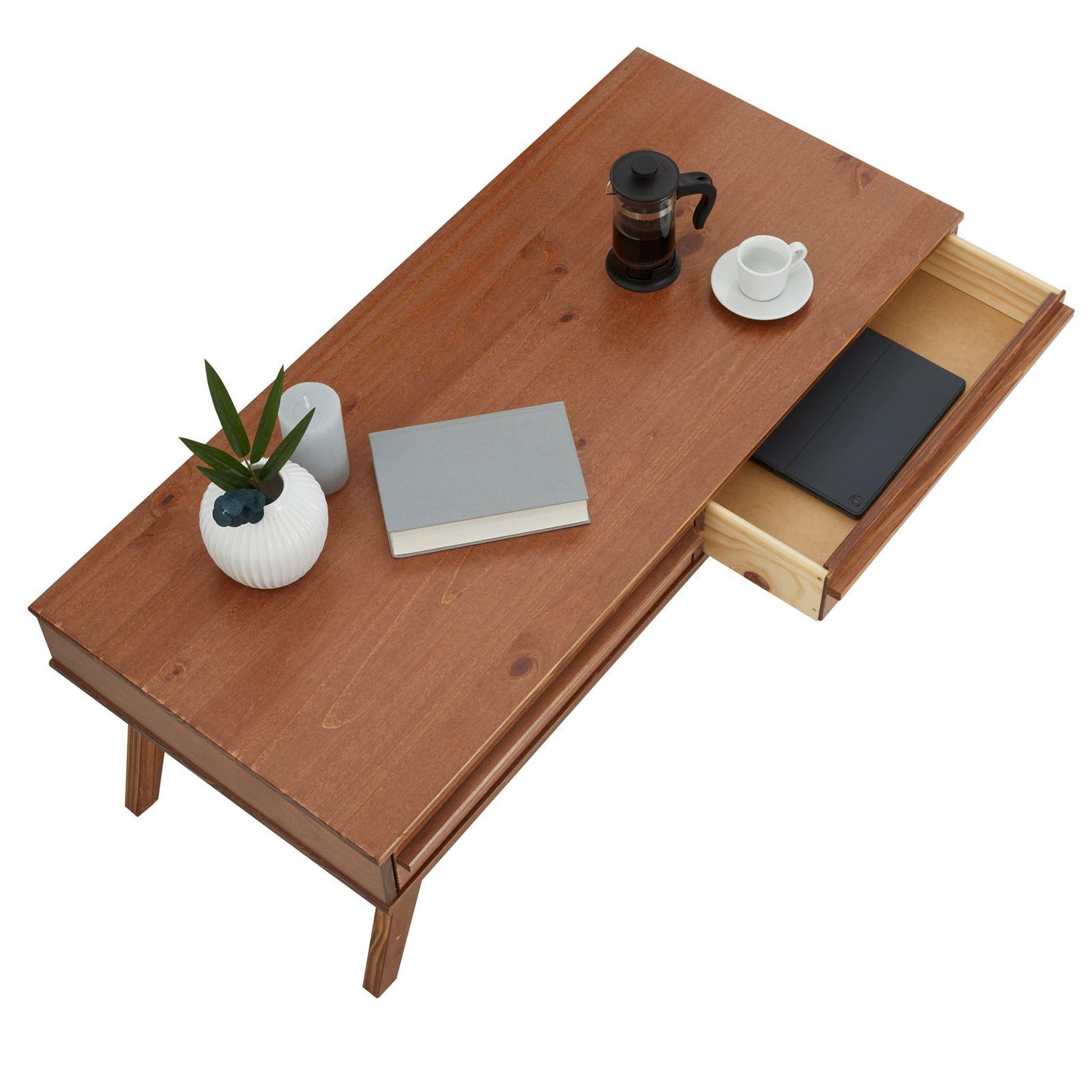 Voir la diapositive 5 : IDIMEX Table basse jona avec 2 tiroirs, en pin massif