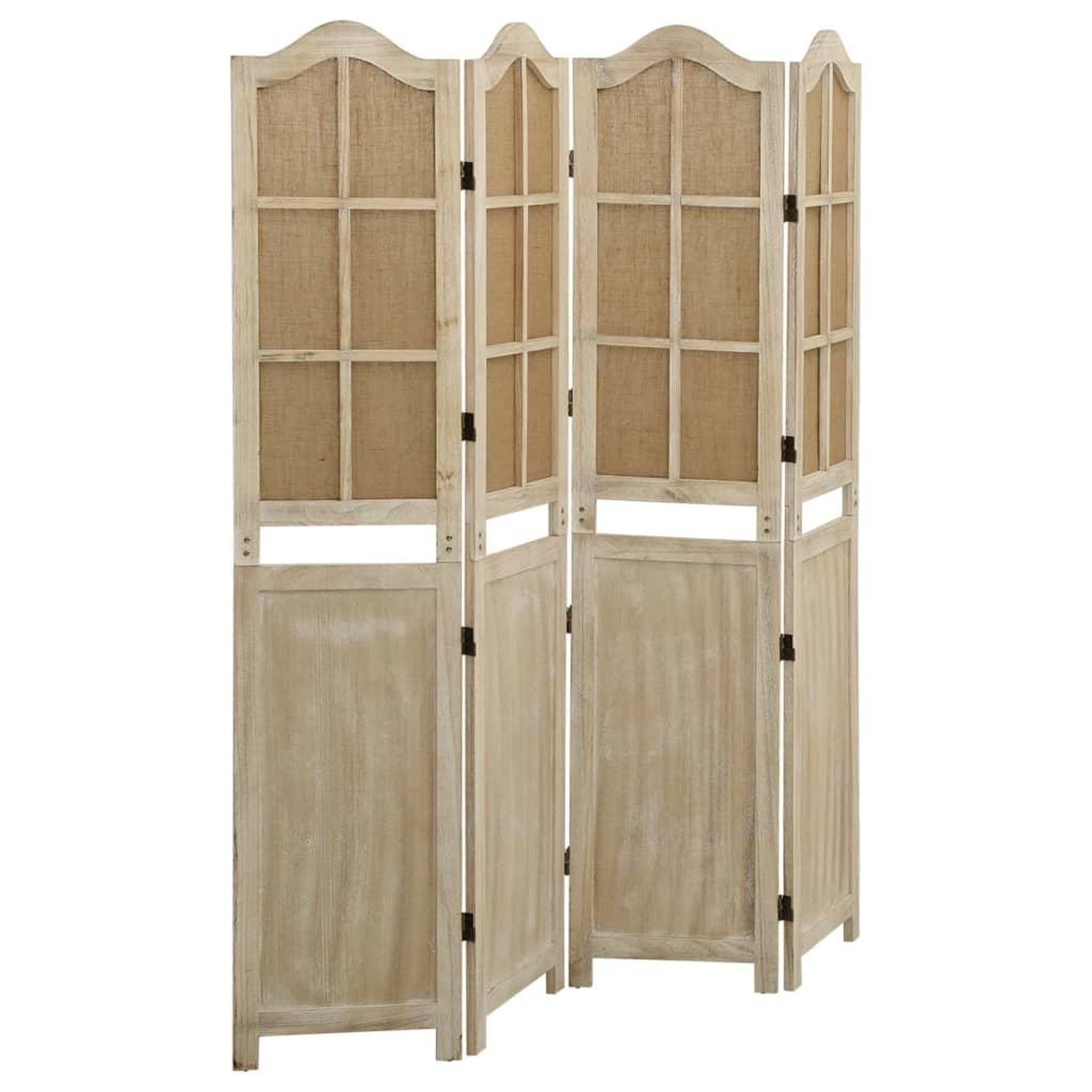 VIDAXL Cloison de separation 4 panneaux Marron 140x165 cm Tissu