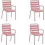 MARKET24 Lot de 4 fauteuils de jardin - Acier - Rose - IRONFT4RZ - 43 x 58 x 86 cm