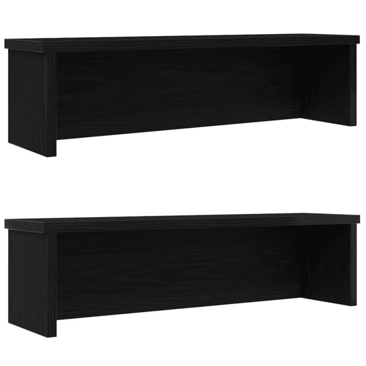 VIDAXL Étagères de cuisine empilables 2 pcs noir 50x15x16 cm