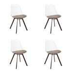 Paris Prix Lot de 4 Chaises Coussin Côtelé  Scott  82cm Transparent & Taupe