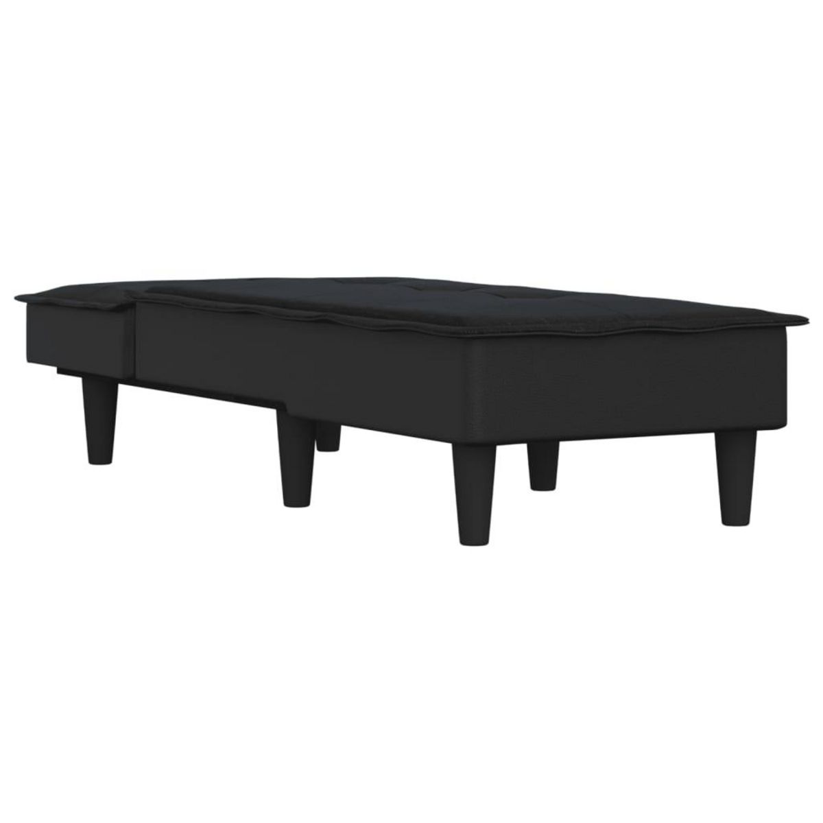 VIDAXL Chaise longue noir tissu