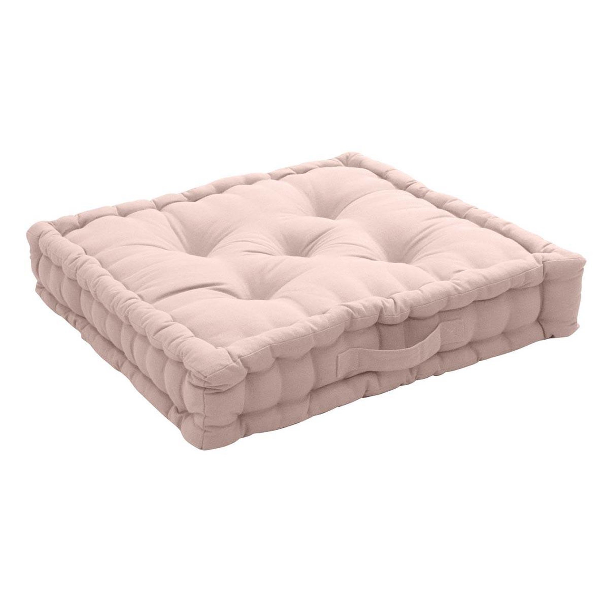 ENJOY HOME Coussin de sol uni  panama  50x50cm vieux rose
