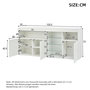 Voir la diapositive 3 : MERAX Buffet 3 porte(s) 0 tiroir(s) - 155,5 cm blanc led panneau de particules