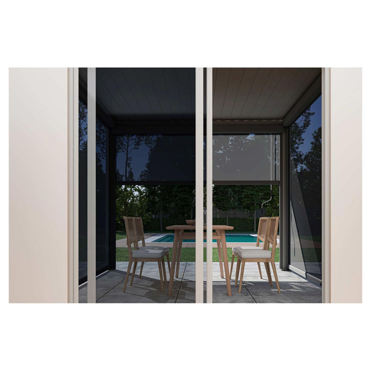 OMBREA Pergola bioclimatique - Autoportante -Aluminium Anthracite -3 x 3m OMBREA