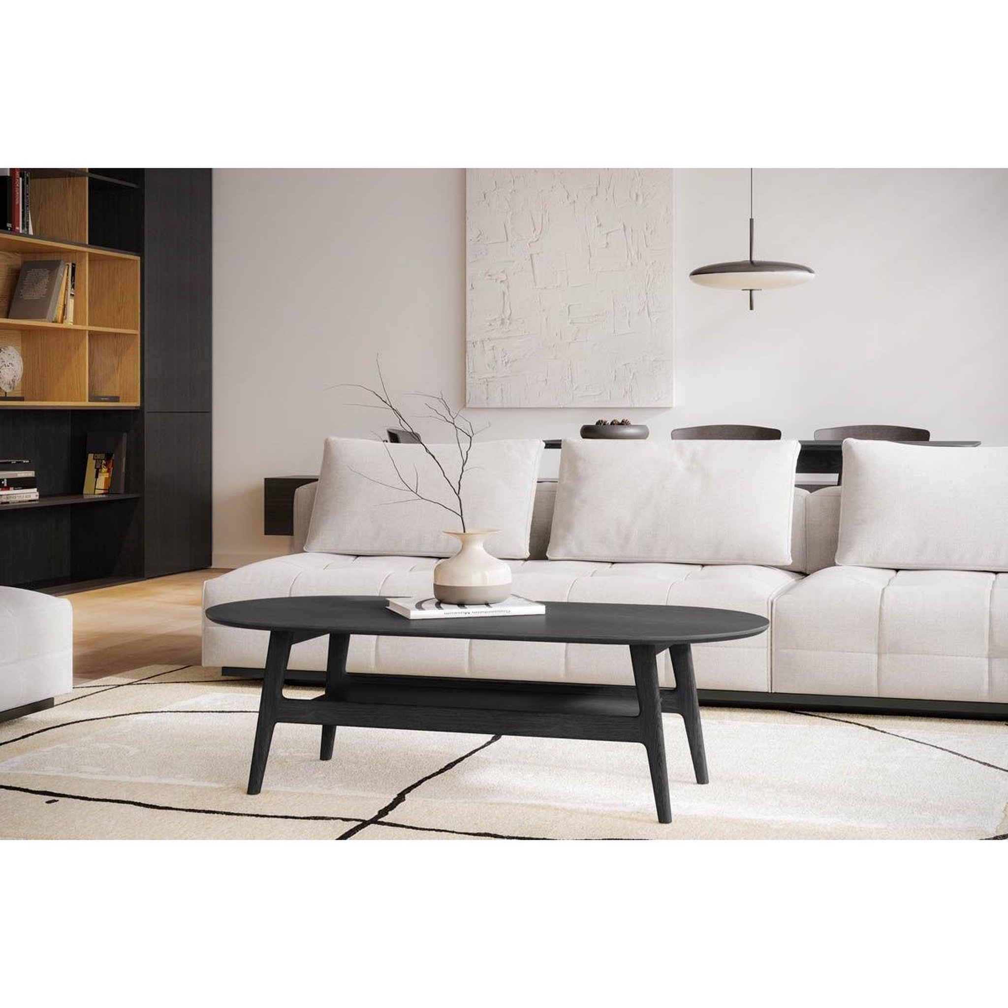 Voir la diapositive 4 : Paris Prix Table basse en bois  courbée  130cm noir