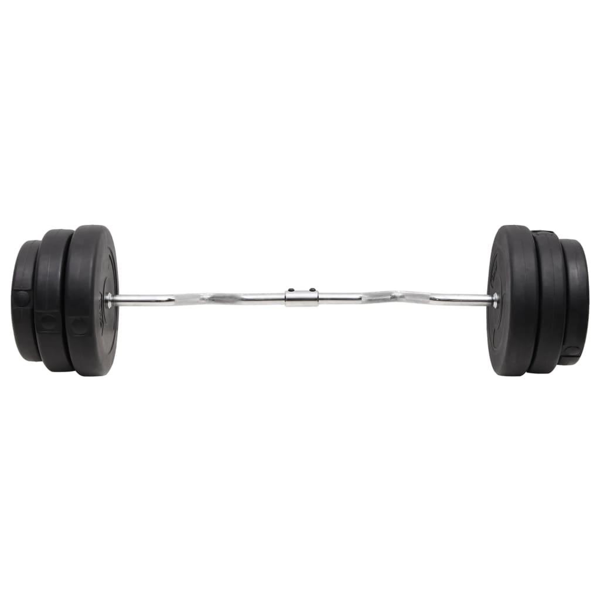 Voir la diapositive 3 : VIDAXL Barre d'halteres ondulee avec plaques 90 kg