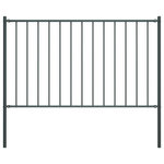 VIDAXL Panneau cloture et poteaux acier enduit de poudre anthracite