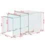 Voir la diapositive 6 : VIDAXL Ensemble de tables gigognes 3 Pieces Verre trempe Transparent