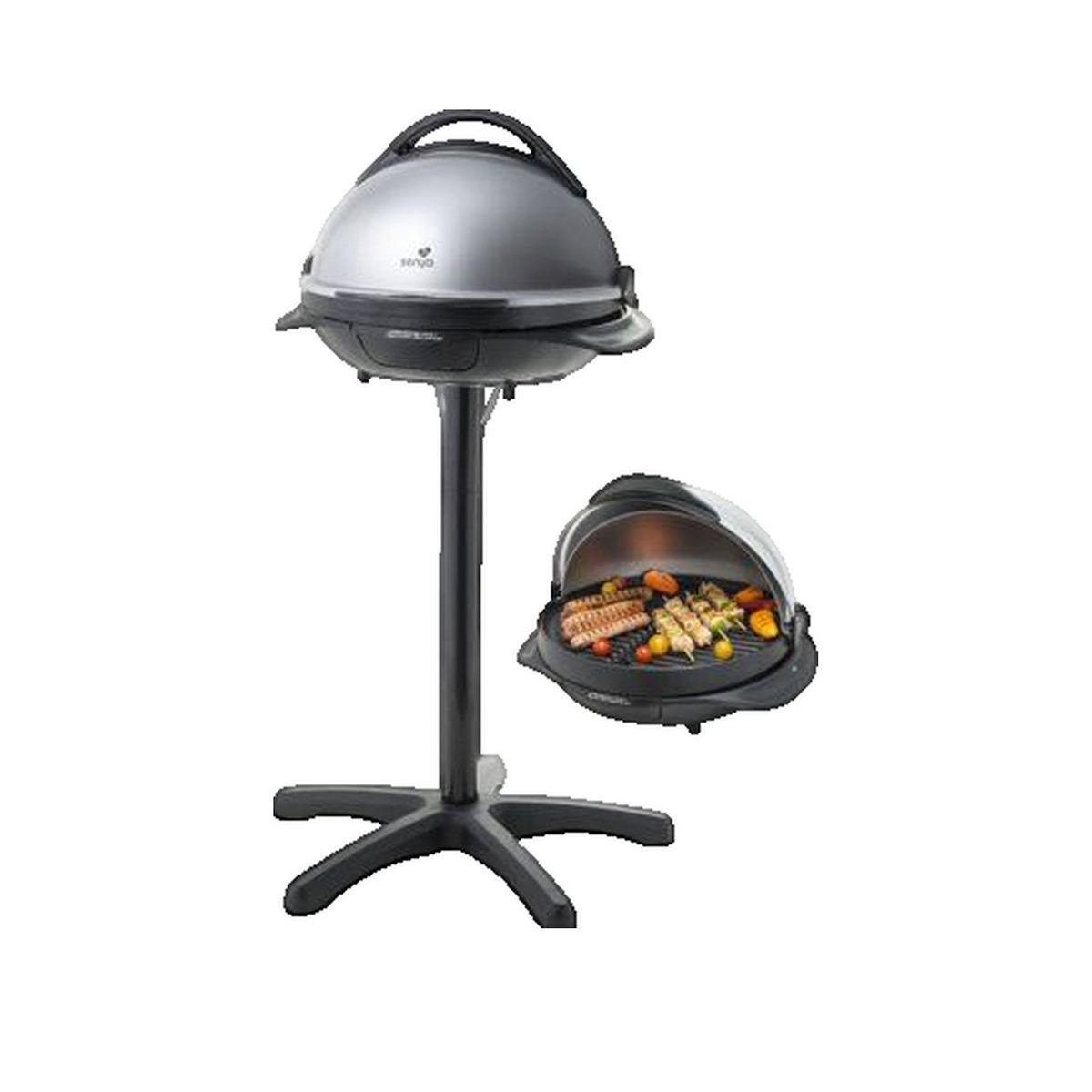 SENA Barbecue électrique Senya Easy Grill 2 en 1 avec plaque antiadhésive 40 cm noir