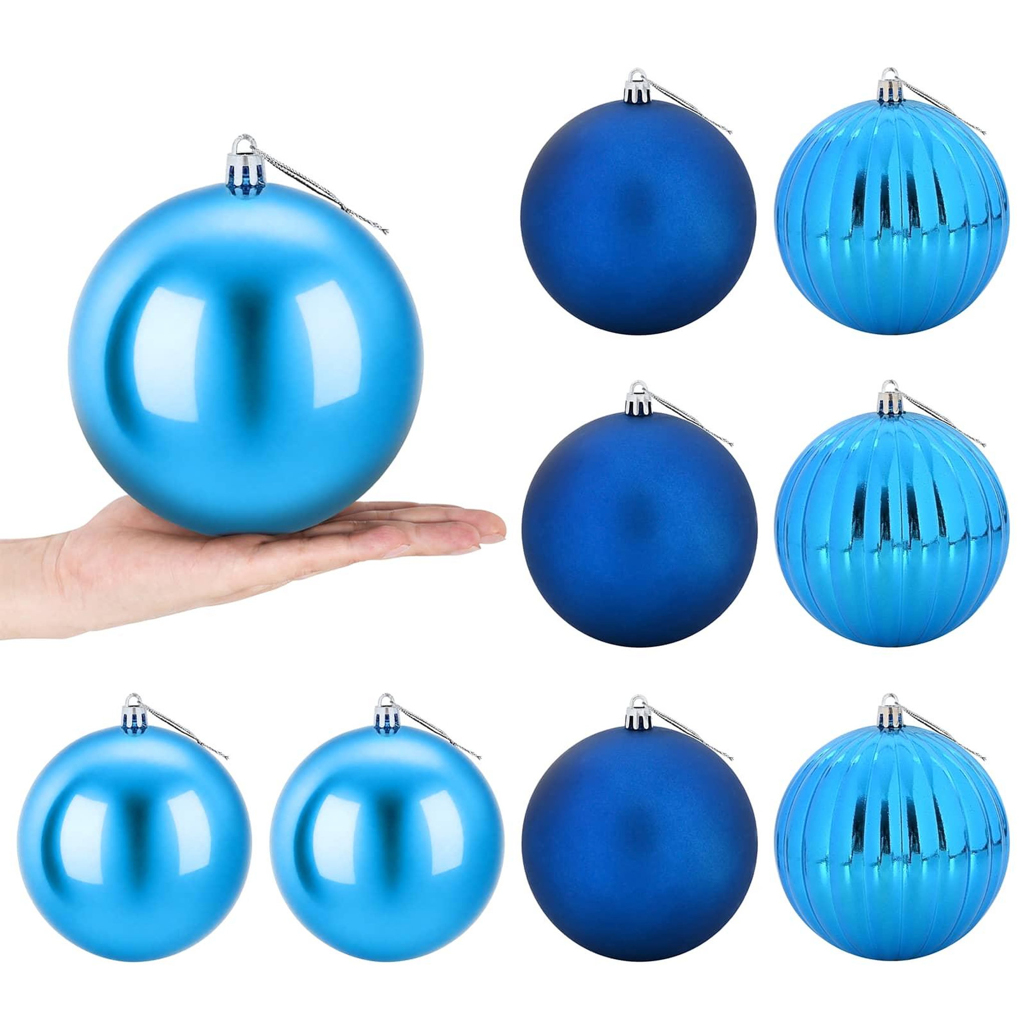 VIDAXL Ensemble de boules de Noël XL 9 pc Bleu Diam. 15 cm Plastique