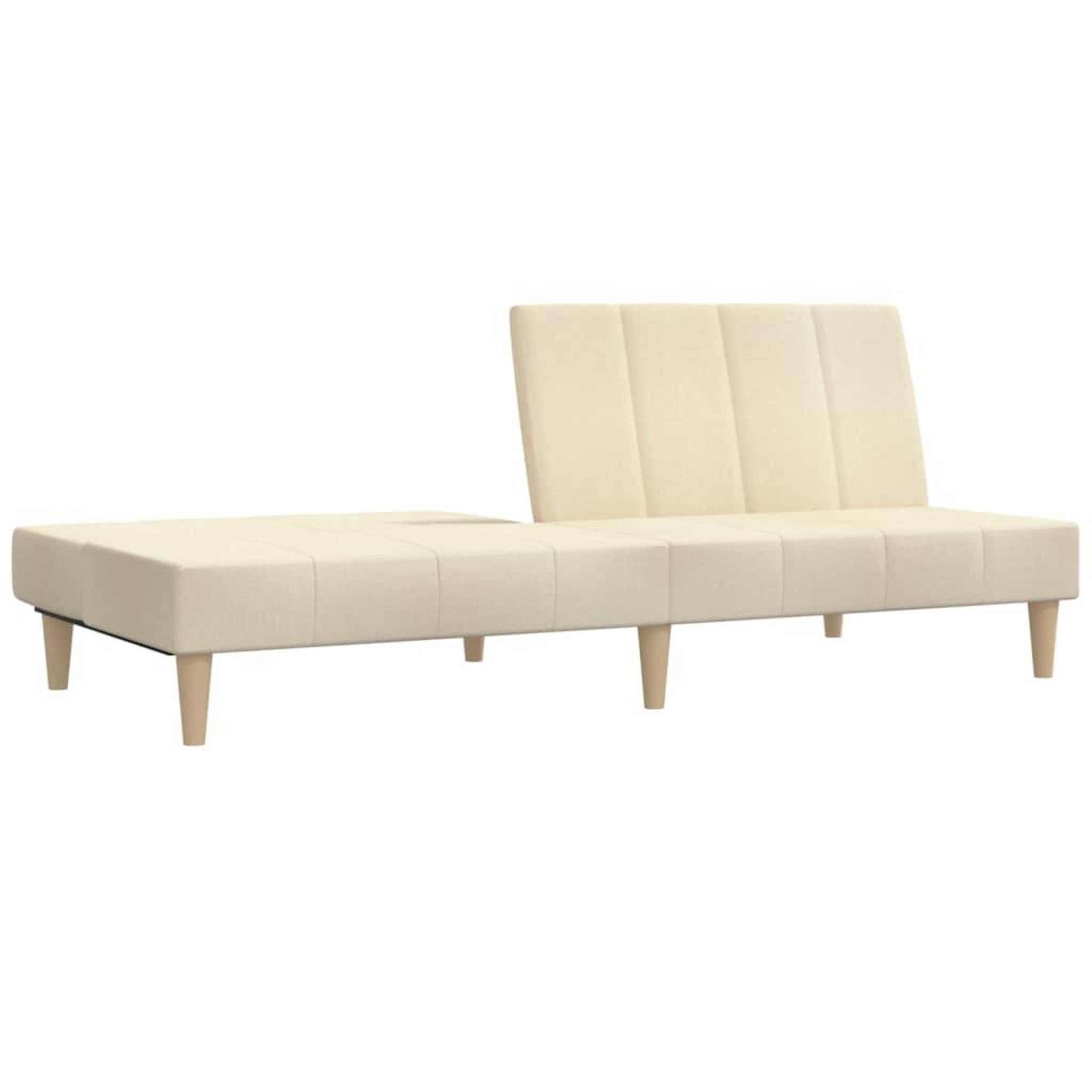 Voir la diapositive 4 : VIDAXL Canape-lit a 2 places creme tissu