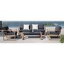 Voir la diapositive 1 : CIDDECO Salon bas de jardin 6 personnes alu imitation bois DUISBURG