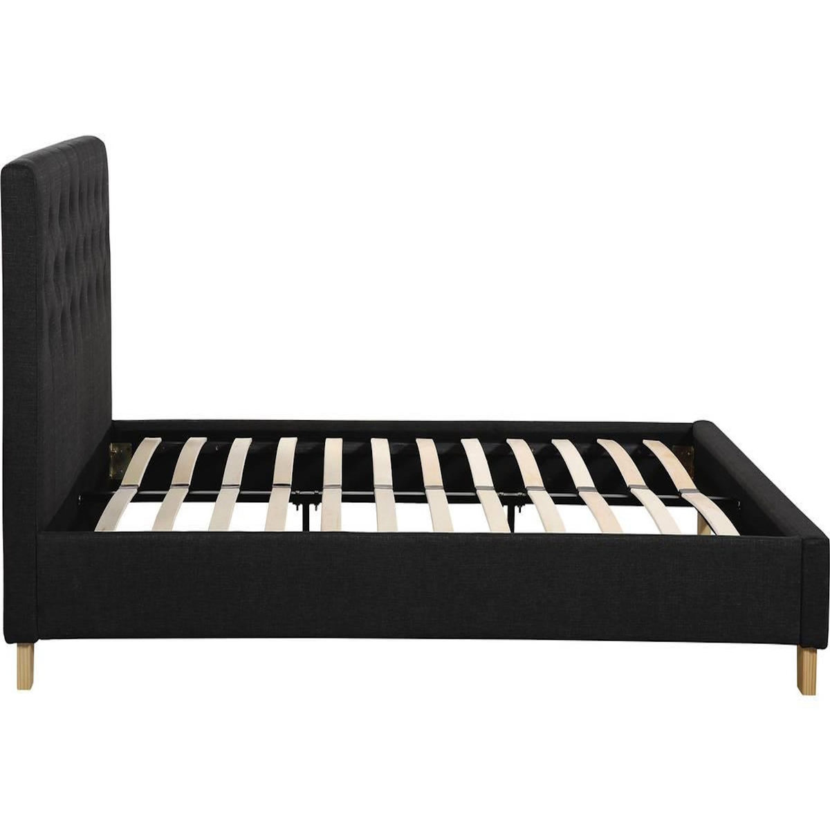 Habitat et Jardin Lit double  Emmy  - 140 x 190 cm - Gris