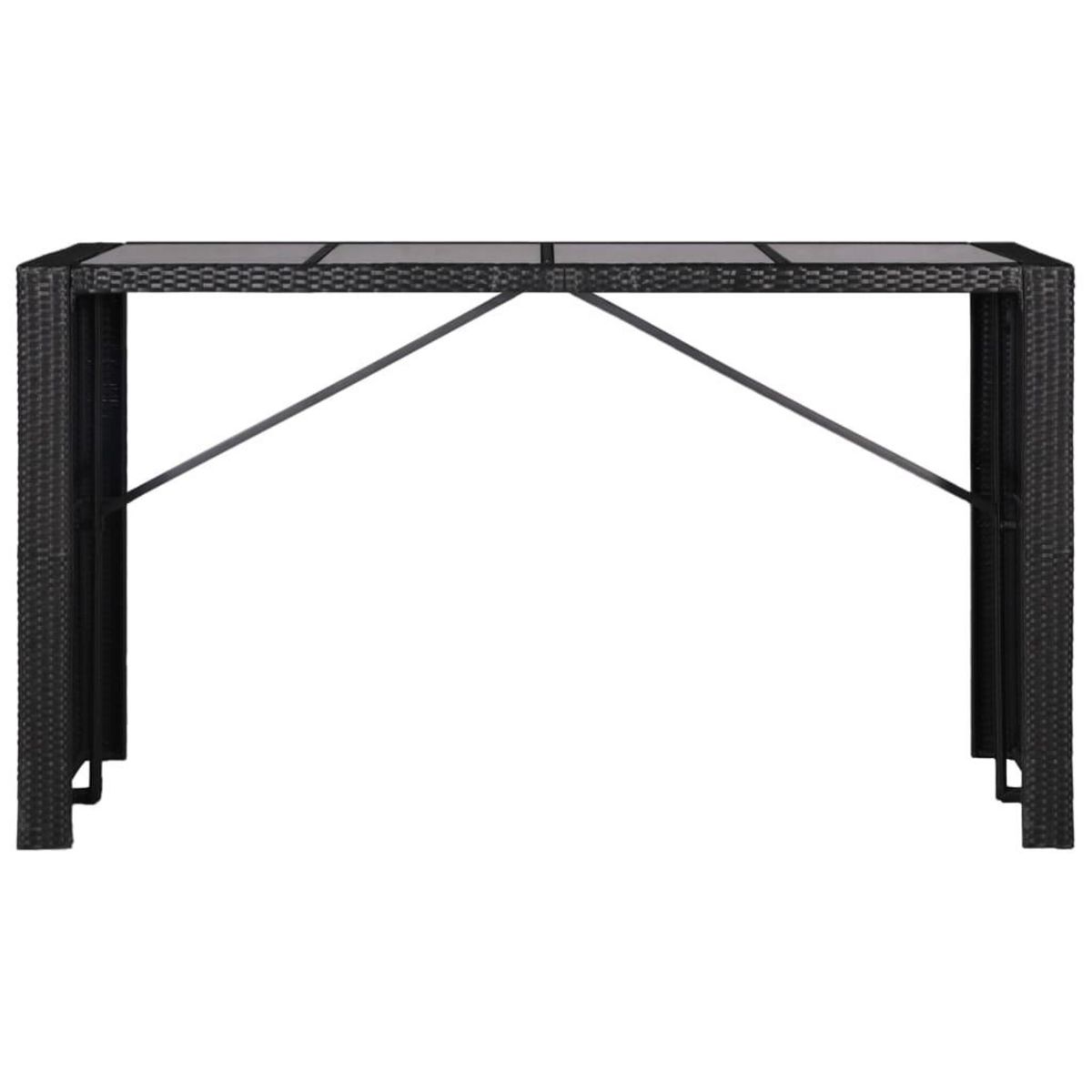 VIDAXL Ensemble a manger d'exterieur 9 pcs Resine tressee Noir