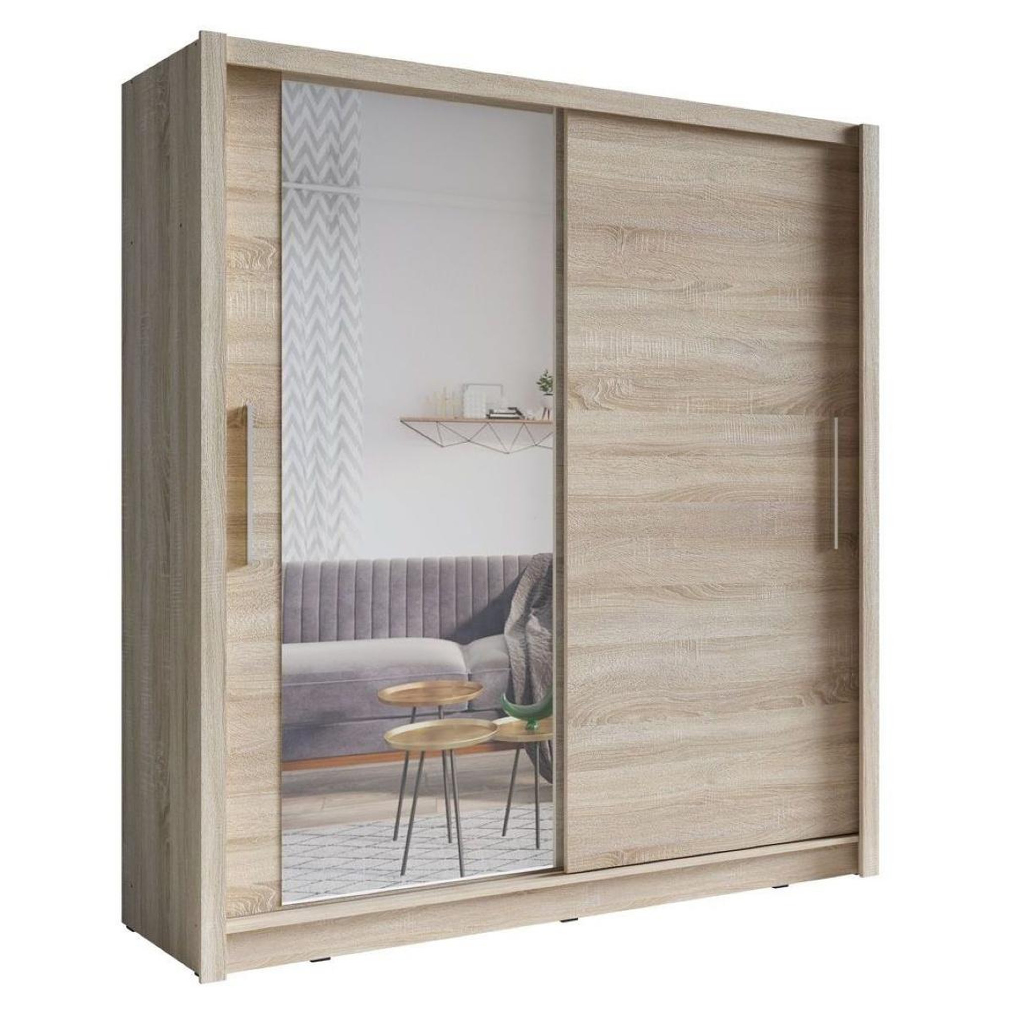 JLC KREATION Armoire moderne 2 portes coulissantes bois 205cm ulric