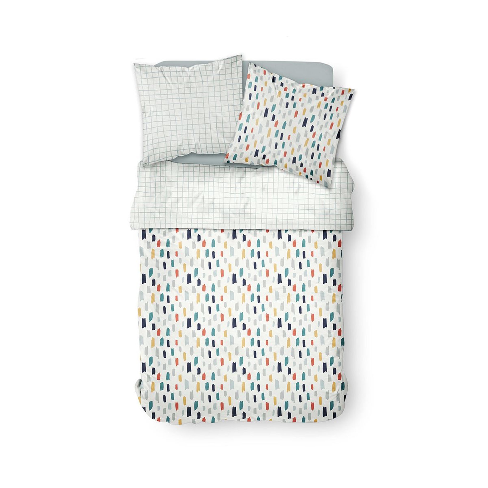 Voir la diapositive 3 : TODAY Parure housse de couette en coton 57 fils SARA