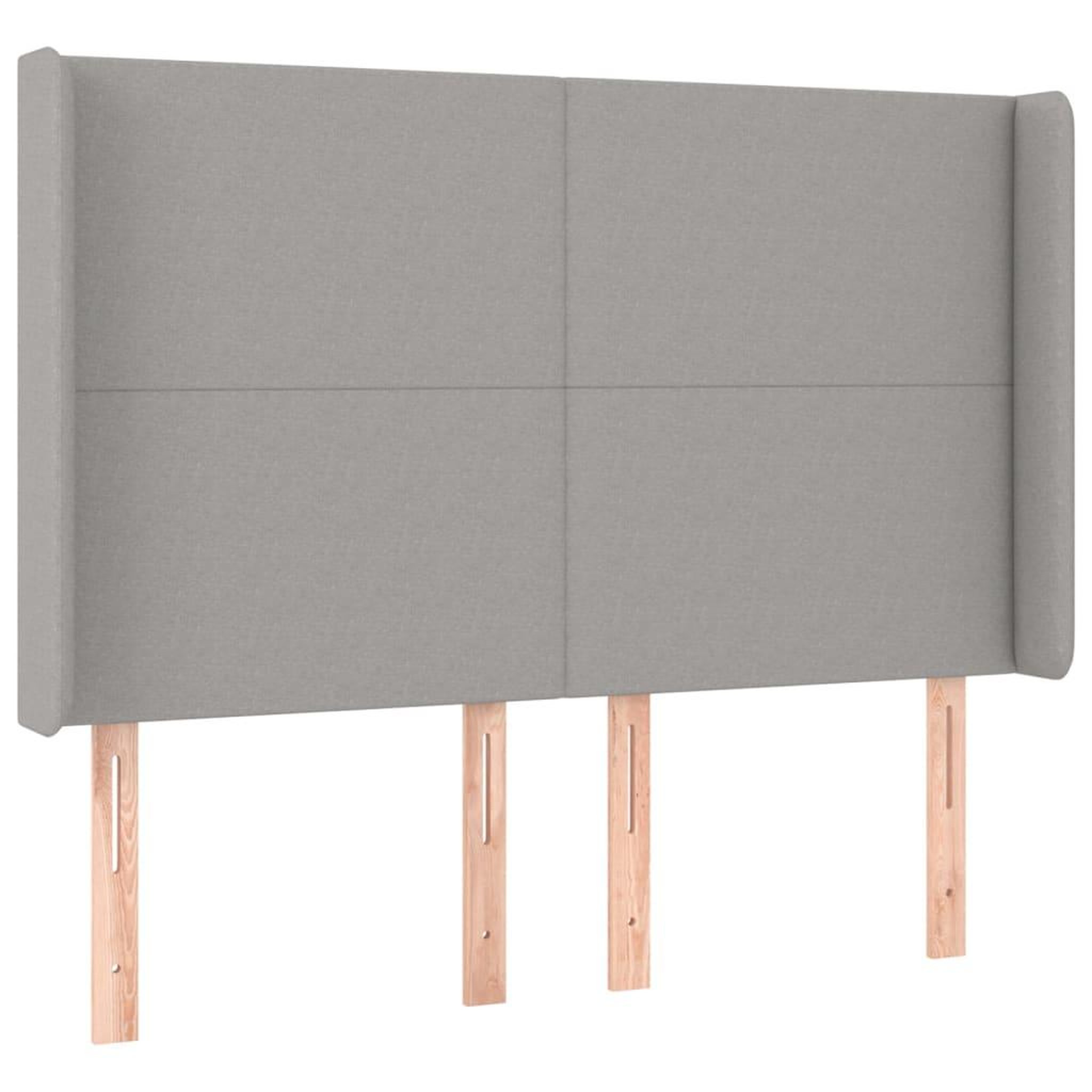 Voir la diapositive 2 : VIDAXL Tete de lit avec oreilles Gris clair 147x16x118/128 cm Tissu