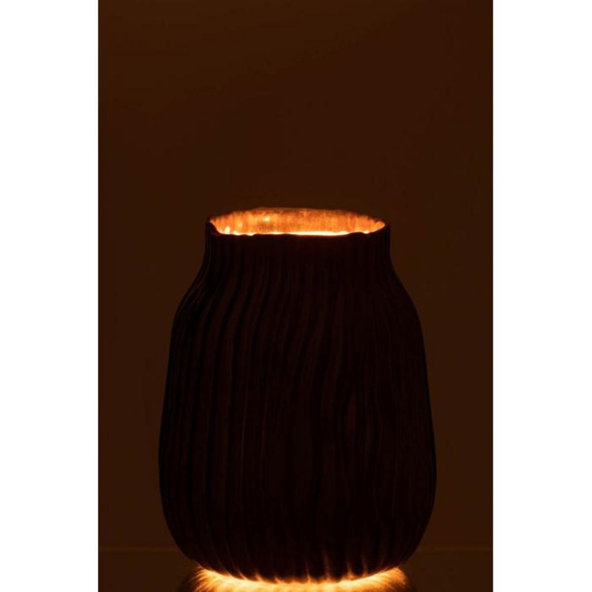 Paris Prix Vase à Rainures en Verre  Louis  20cm Noir