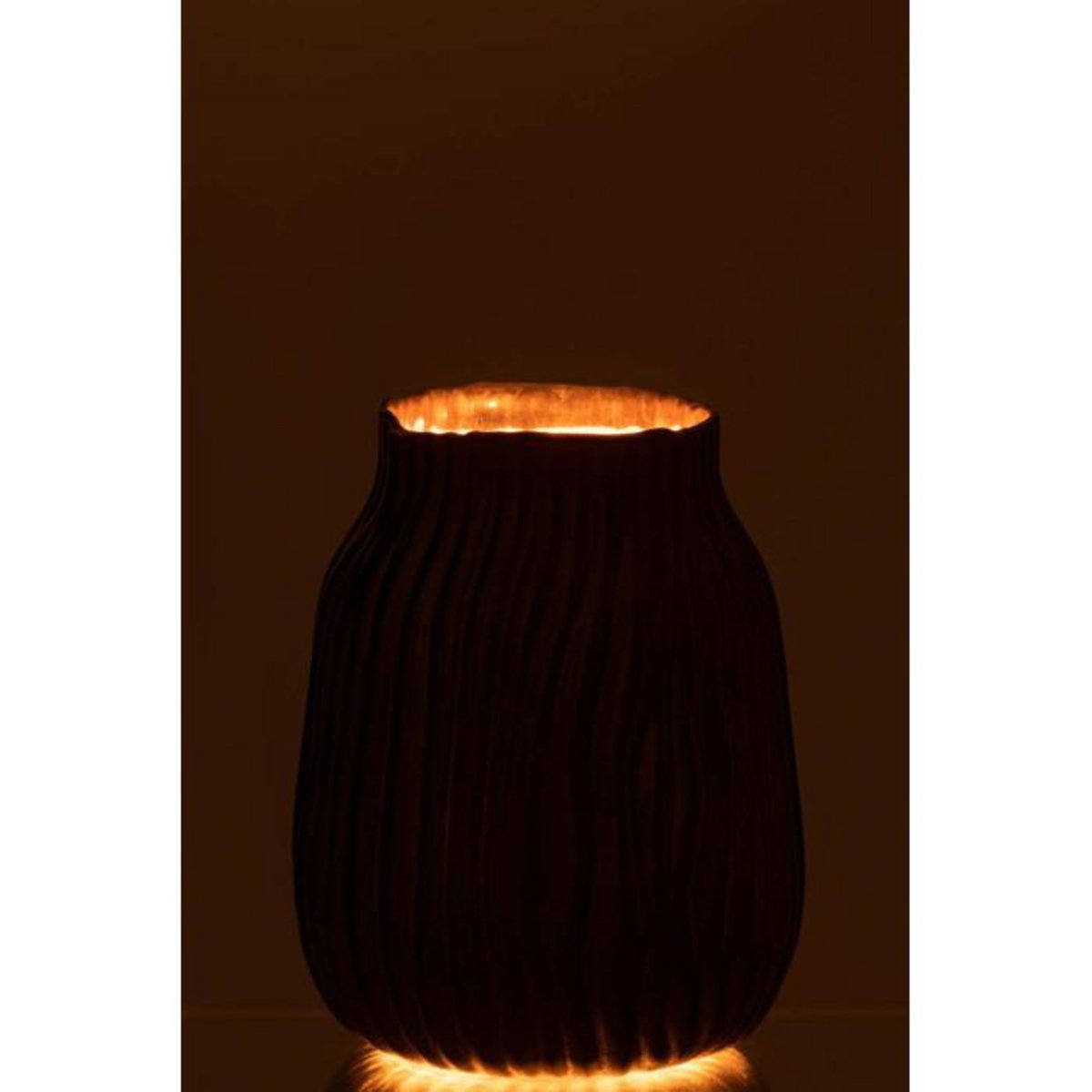 Paris Prix Vase à Rainures en Verre  Louis  20cm Noir