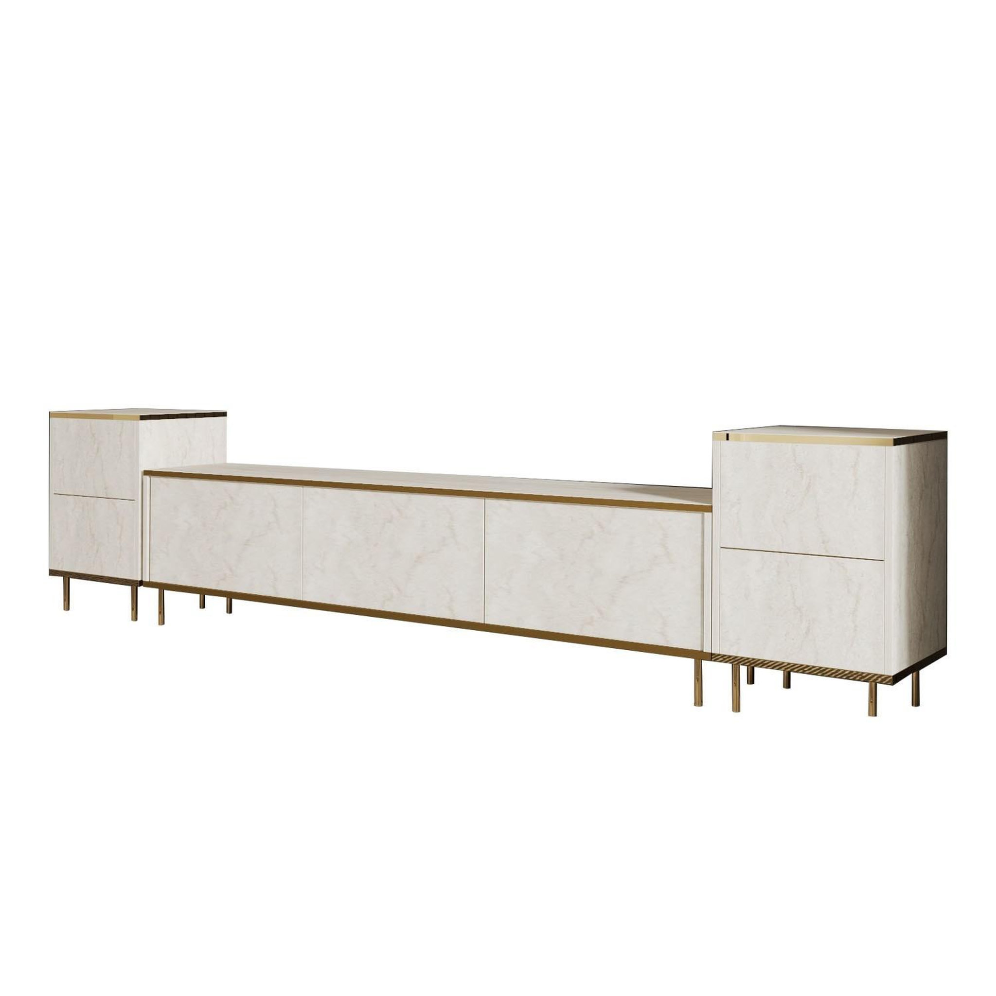 Habitat et Jardin Meuble tv en bois  imaj  - 260 x 35 x 60 cm - travertinor