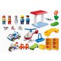 Voir la diapositive 3 : PLAYMOBIL 5046 - 1.2.3 - Coffret Hôpital avec secouristes et policiers