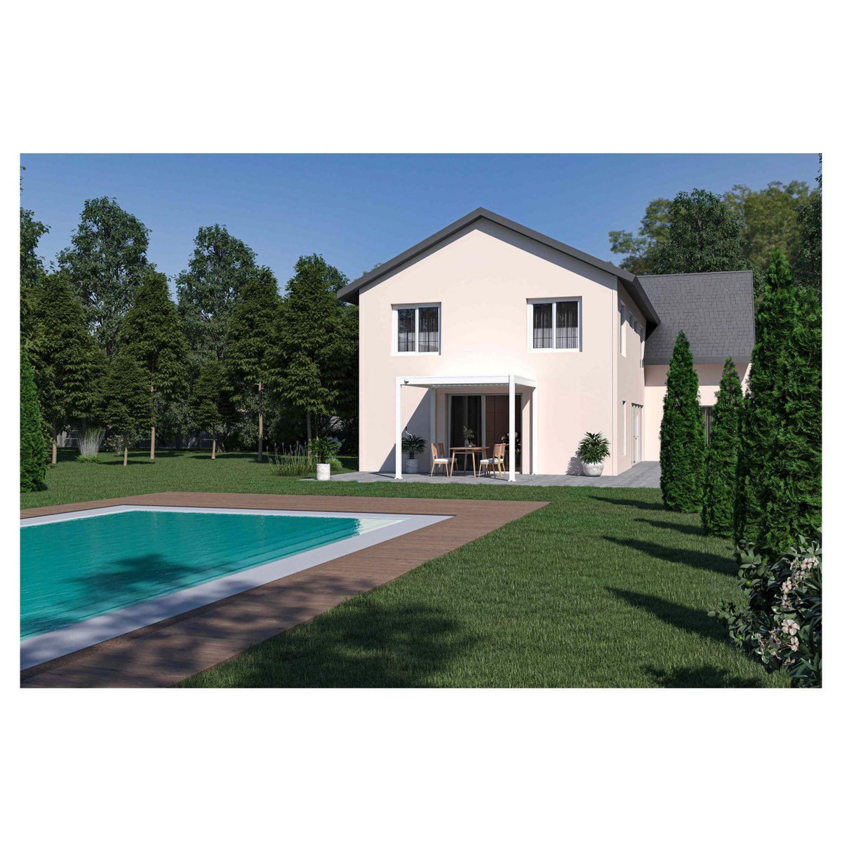 OMBREA Pergola bioclimatique - Autoportante - Blanche - 3x3 OMBREA