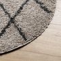 Voir la diapositive 4 : VIDAXL Tapis shaggy a poils longs moderne beige et anthracite Ø 80 cm