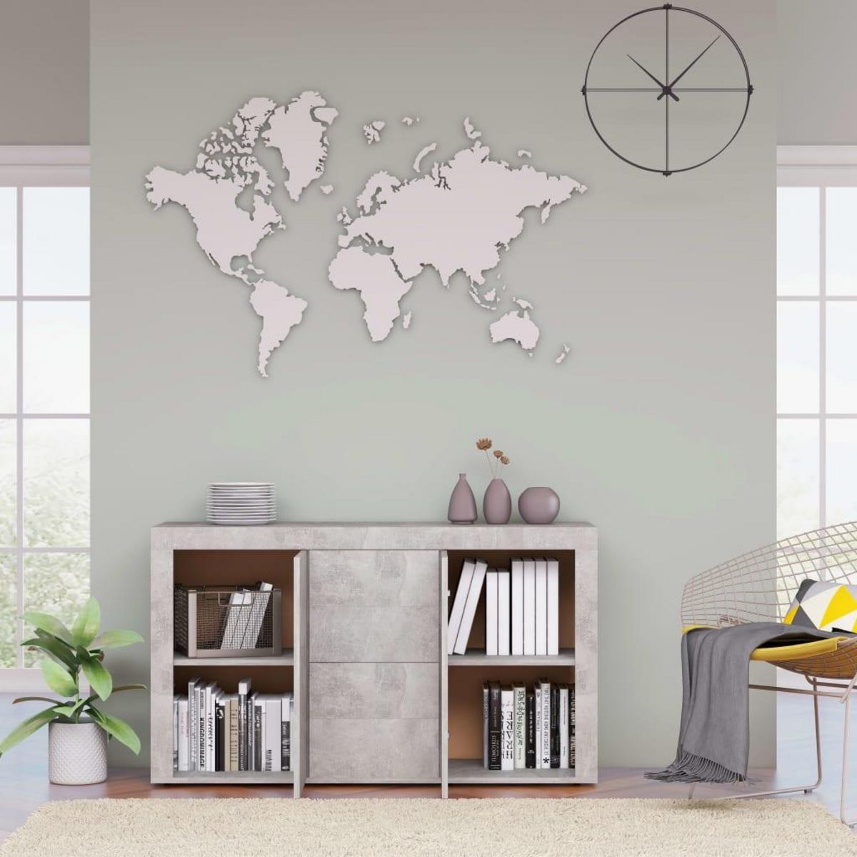 VIDAXL Buffet Gris beton 120x36x69 cm Bois d'ingenierie