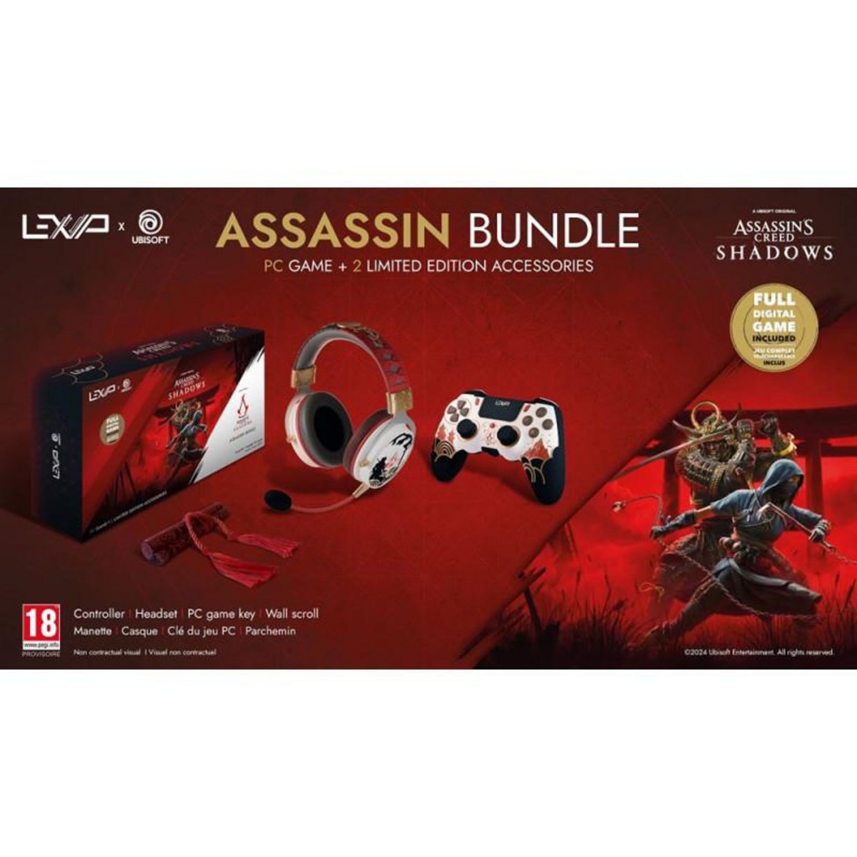LEXIP Manette Lexip Assasin s Creed Shadows + Casque + Jeu pour PC