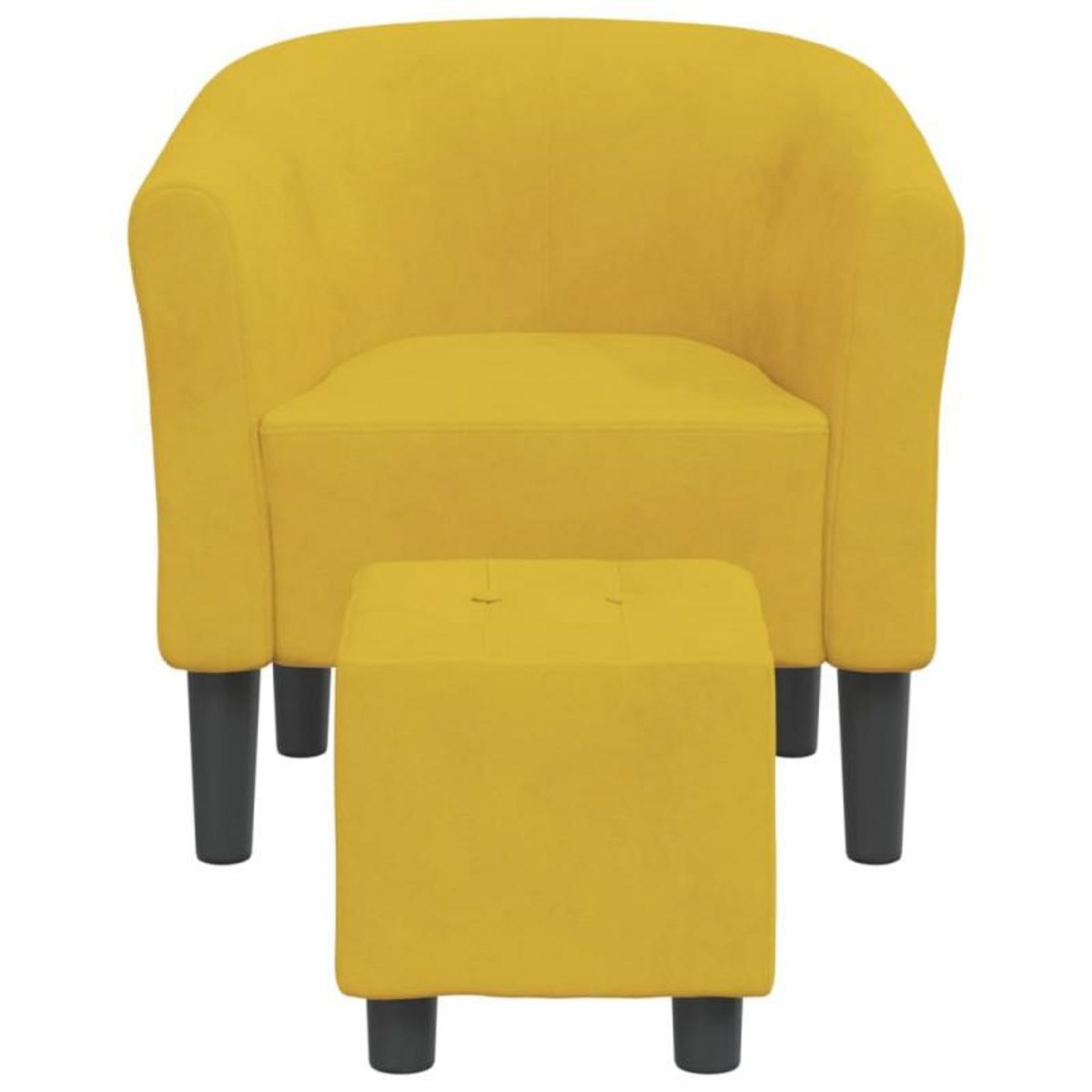 VIDAXL Chaise cabriolet avec repose pied jaune velours