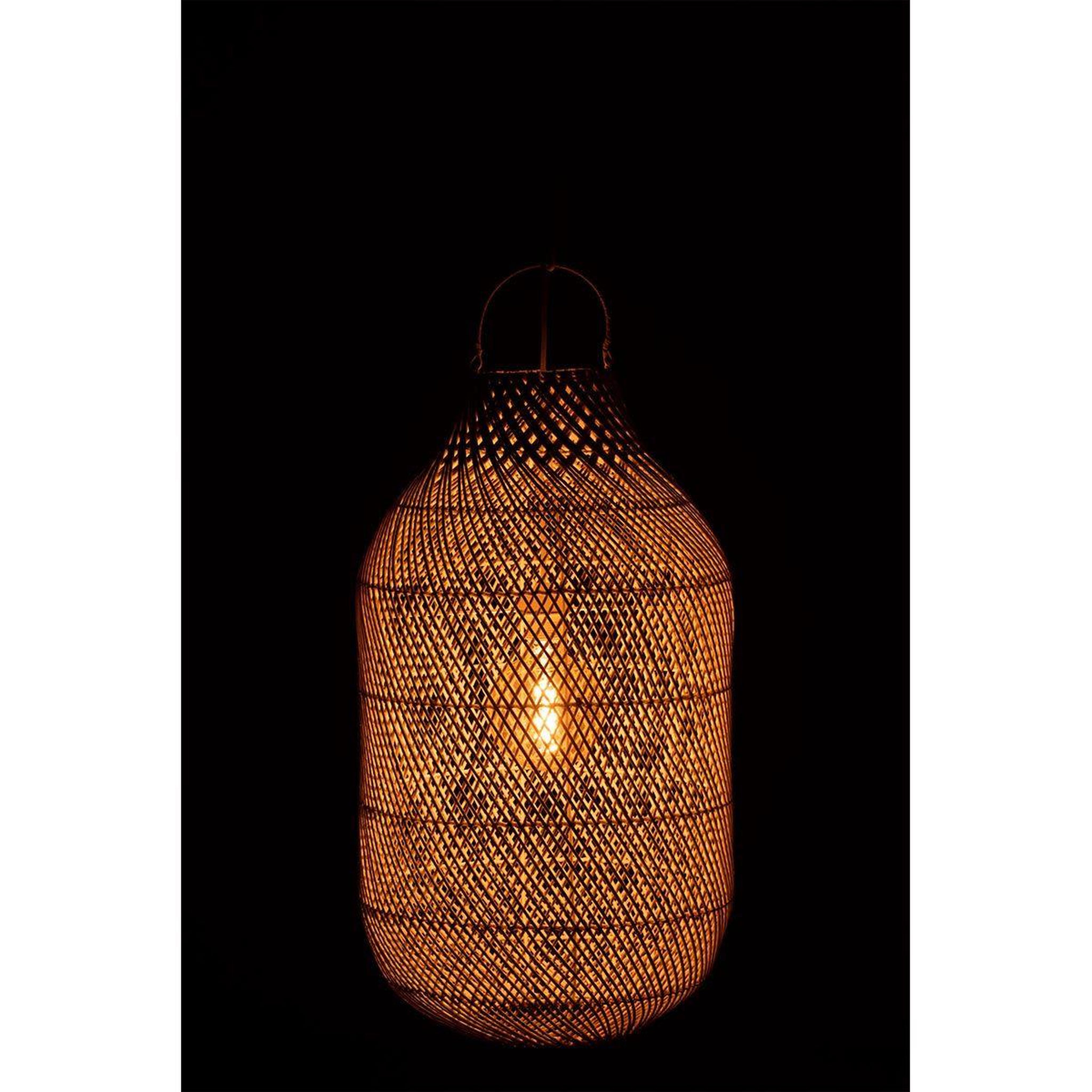 Voir la diapositive 3 : J-LINE Abat-Jour Cylindrique Déco  Rotin  75cm Blanc
