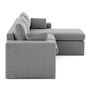 Voir la diapositive 6 : LISA DESIGN Calgary - canapé d'angle déhoussable et modulable 3 places + 1 pouf en velours texturé