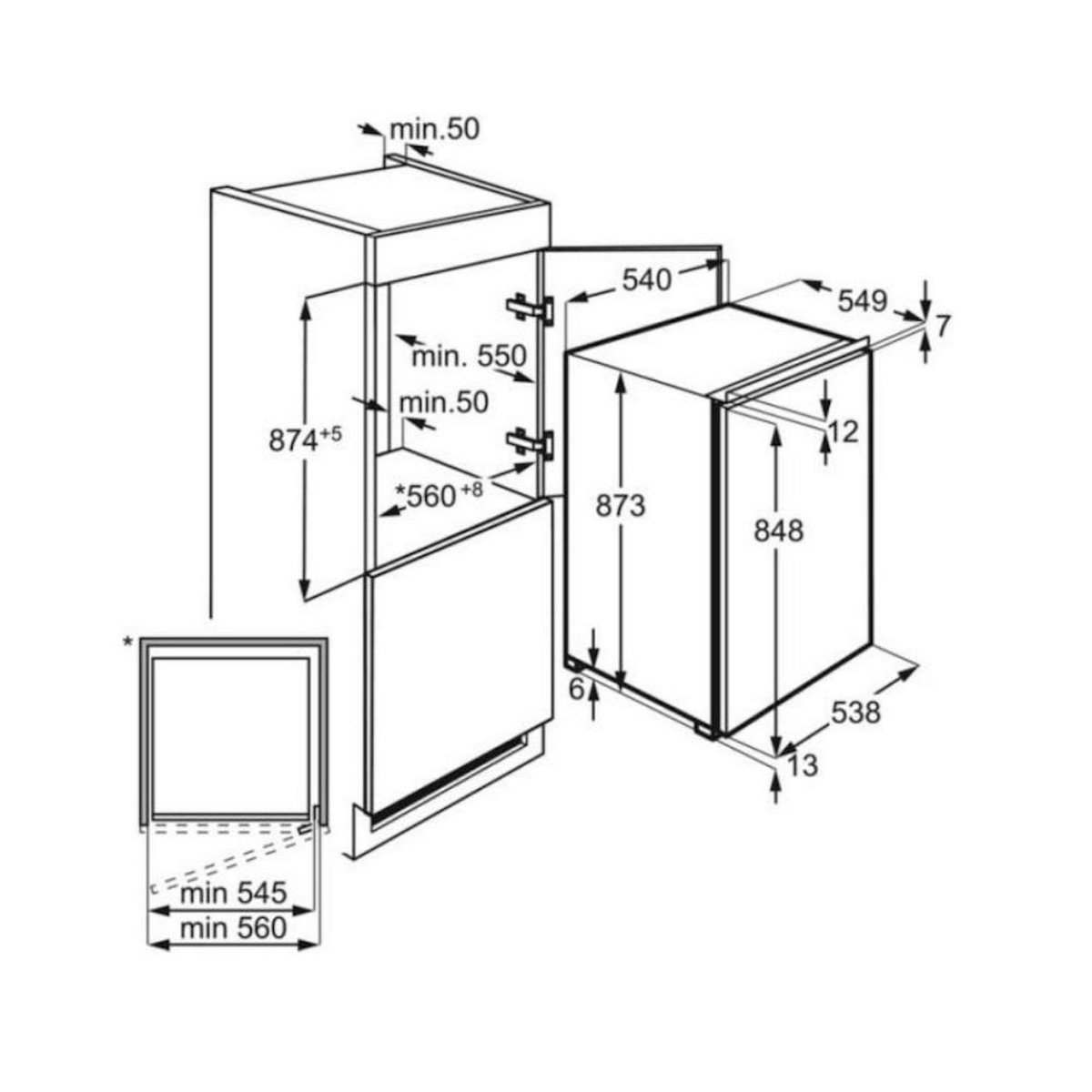 ELECTROLUX Congélateur intégrable 98l - lub3ae88s