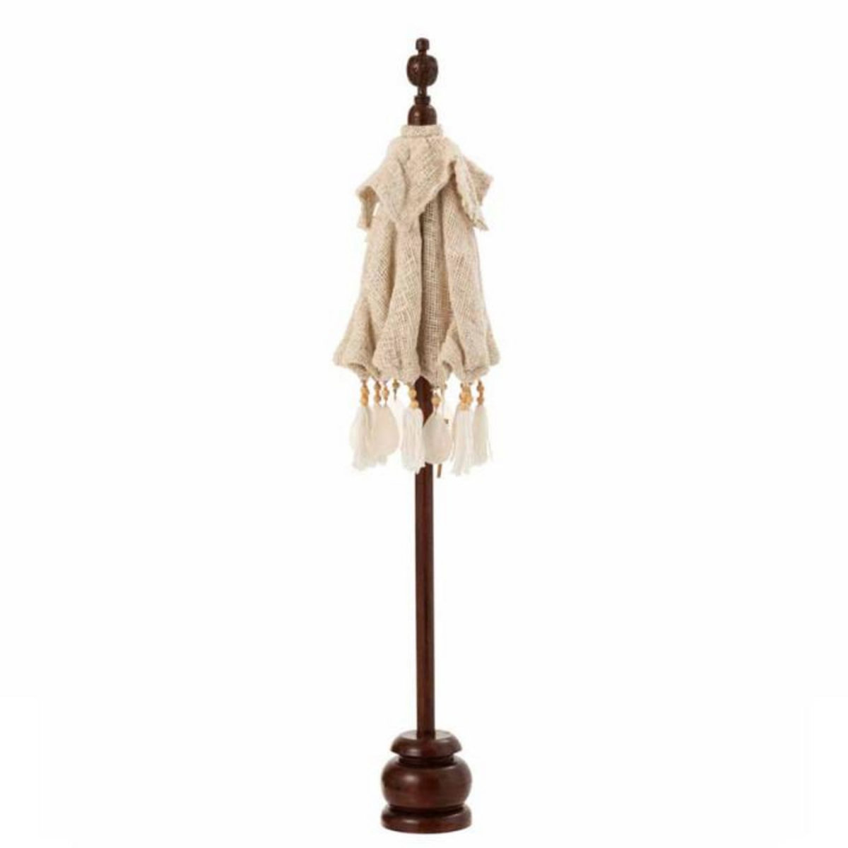 Paris Prix Parasol Déco  Pompons & Coquillages  90cm Beige