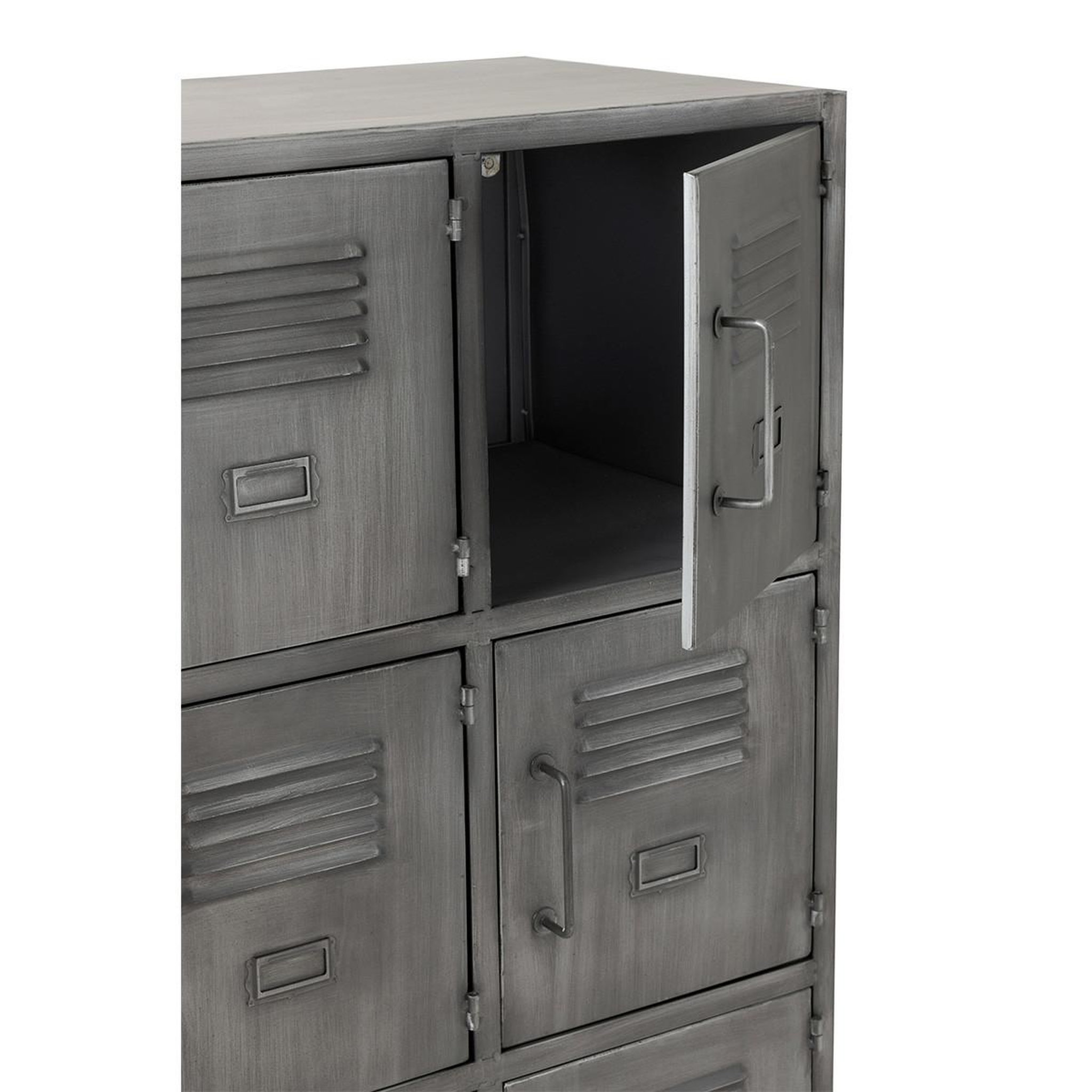 Voir la diapositive 6 : J-LINE Commode 9 portes en métal  popa  113cm argent