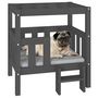 Voir la diapositive 4 : VIDAXL Lit pour chien Gris 65,5x43x70 cm Bois de pin solide