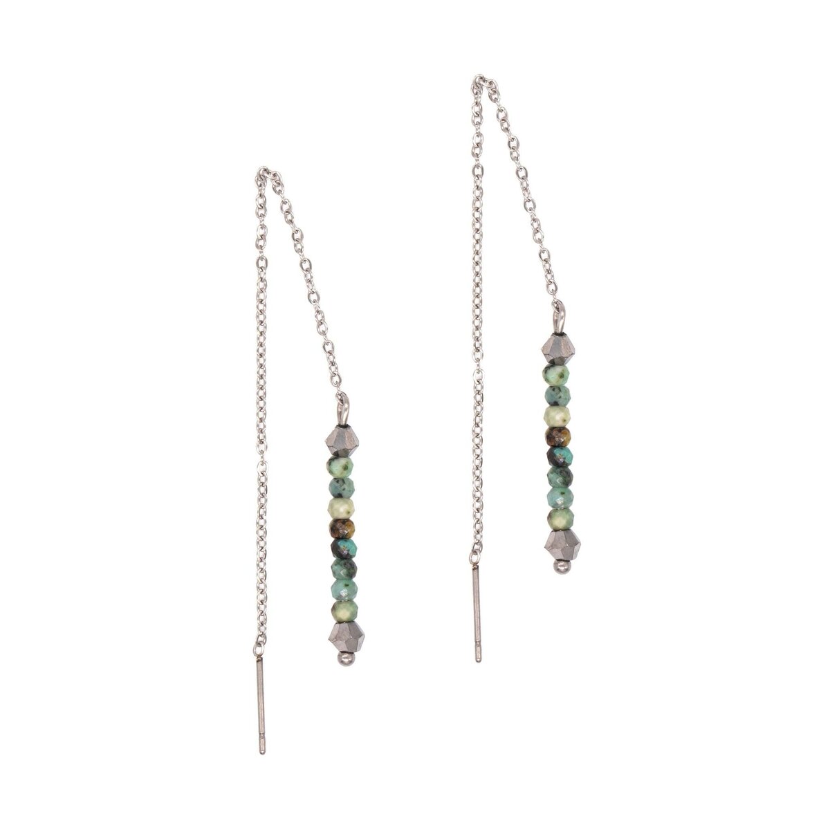 SLOYA Boucles d'oreilles pendantes Lumia en pierres Turquoise Africain