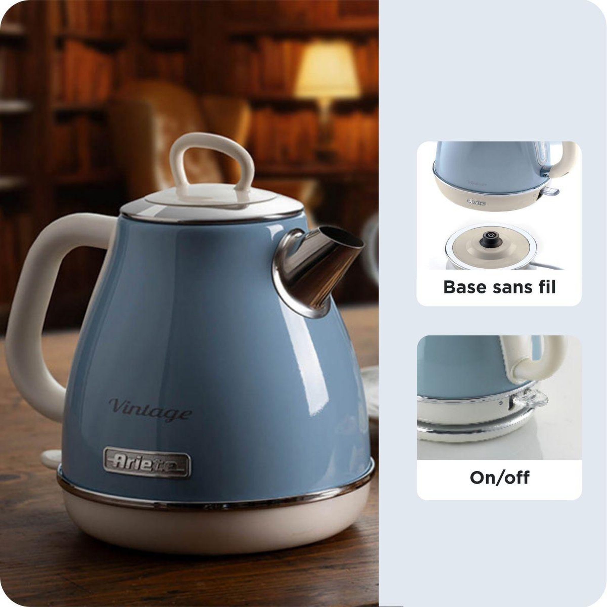 Voir la diapositive 5 : ARIETE Bouilloire vintage bleue