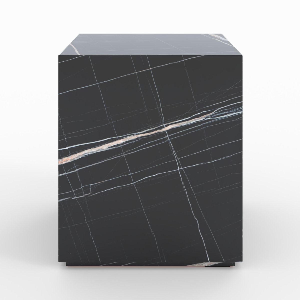 Rendez vous déco Table d'appoint effet marbre blanche - Lison