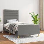 VIDAXL Cadre de lit sans matelas gris fonce 100x200 cm tissu