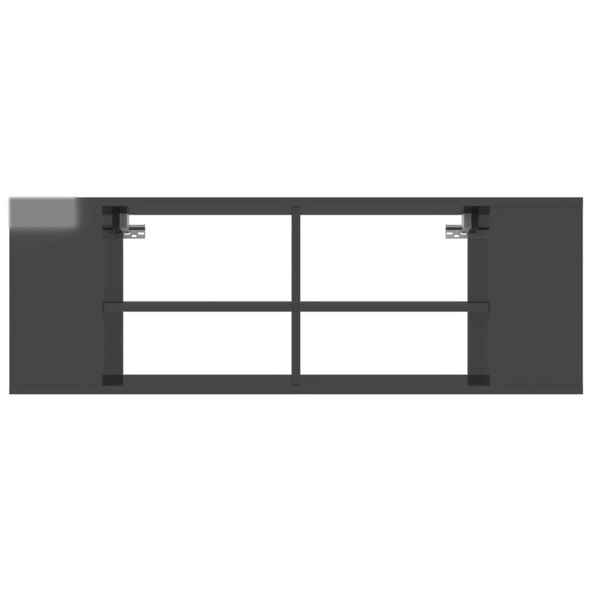 Voir la diapositive 4 : VIDAXL Meuble TV mural Gris brillant 102x35x35 cm Bois d'ingenierie