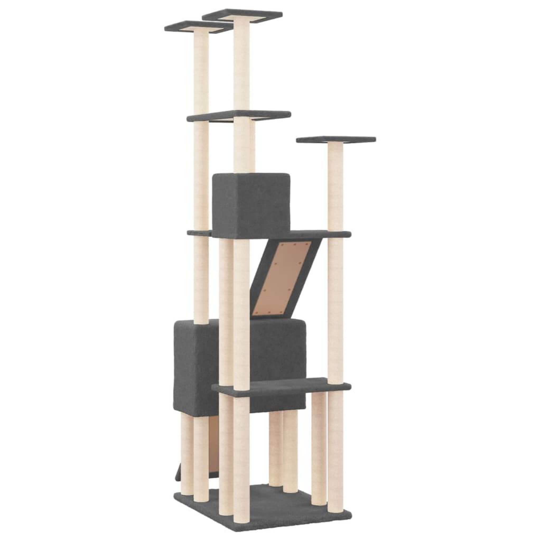 Voir la diapositive 5 : VIDAXL Arbre a chat avec griffoirs en sisal Gris fonce 190 cm
