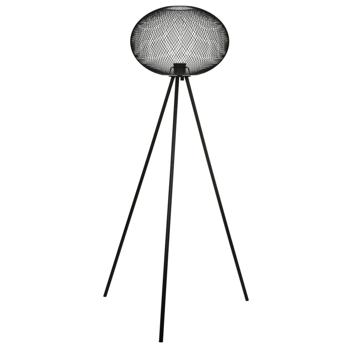 DIVERS Lampadaire design industriel rond en métal Spirit - H. 160 cm - Noir