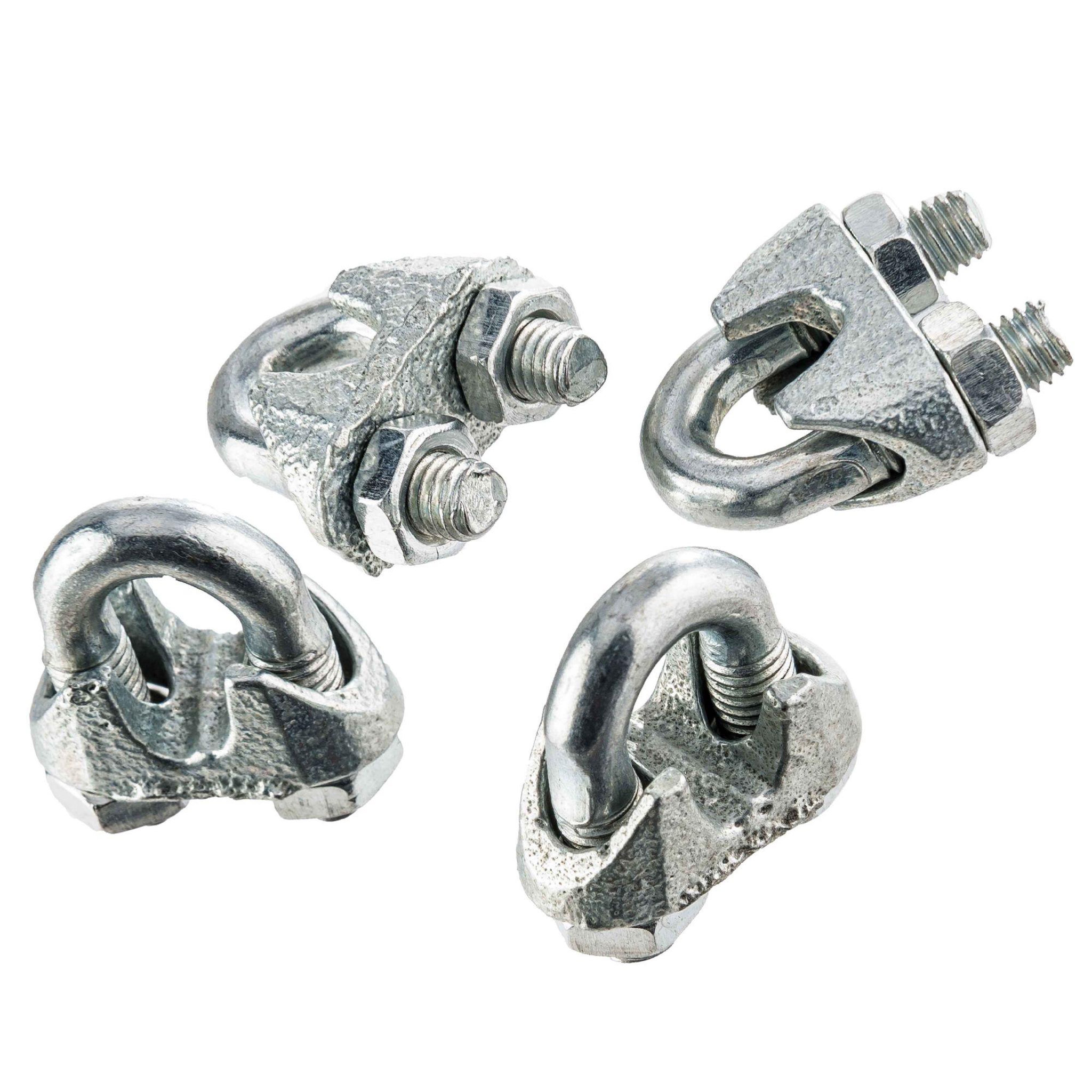 Corderies tournonaises Serre câble étrier 4mm acier zingué 4pcs
