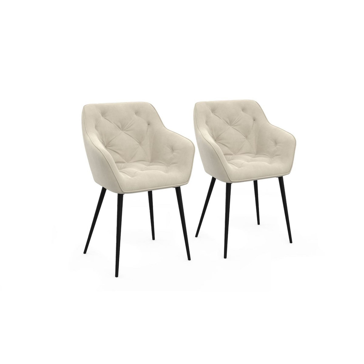 Lot de 2 chaises en velours capitonnée JULIETTE