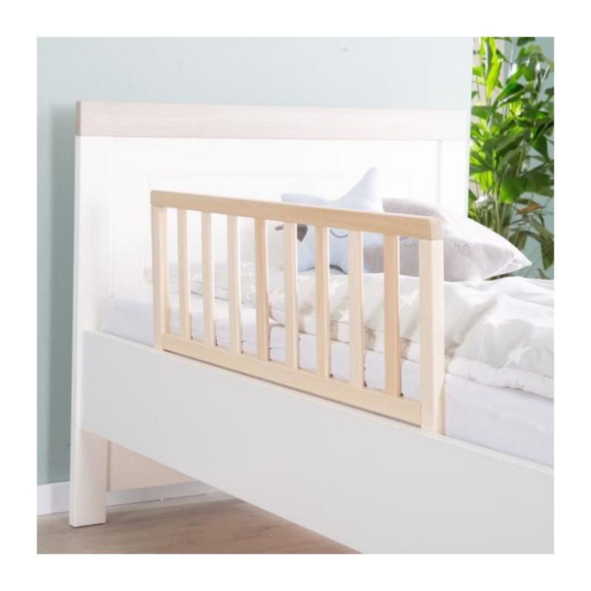 Roba Barriere de Lit 90 cm - ROBA - Protection Anti-Chute Sûre pour Bébés et Enfants - de 18 Mois a 5 Ans - Montage Facile - Bois