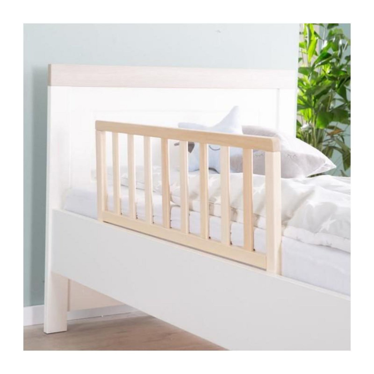 Roba Barriere de Lit 90 cm - ROBA - Protection Anti-Chute Sûre pour Bébés et Enfants - de 18 Mois a 5 Ans - Montage Facile - Bois