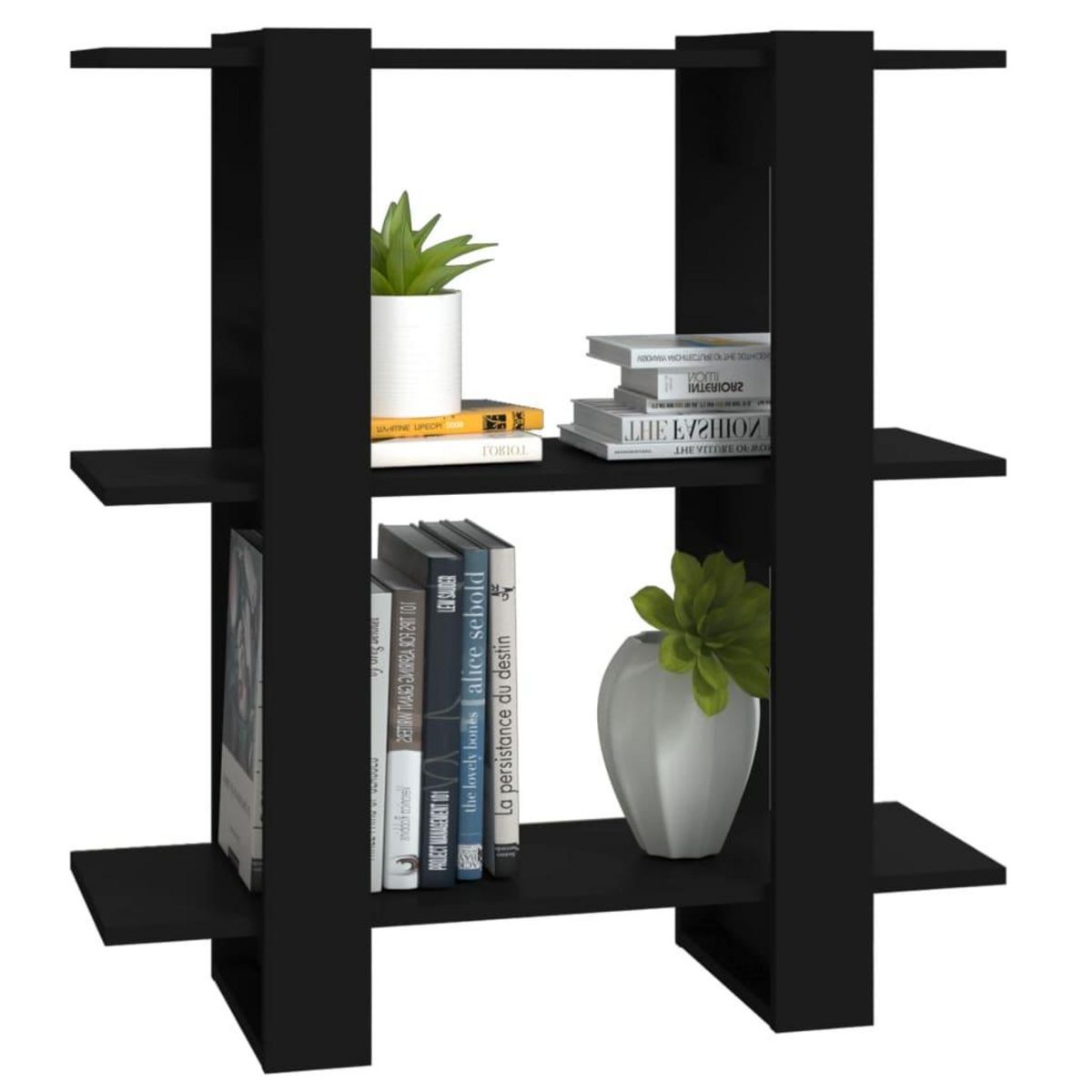 VIDAXL Bibliotheque/Separateur de piece Noir 80x30x123,5 cm